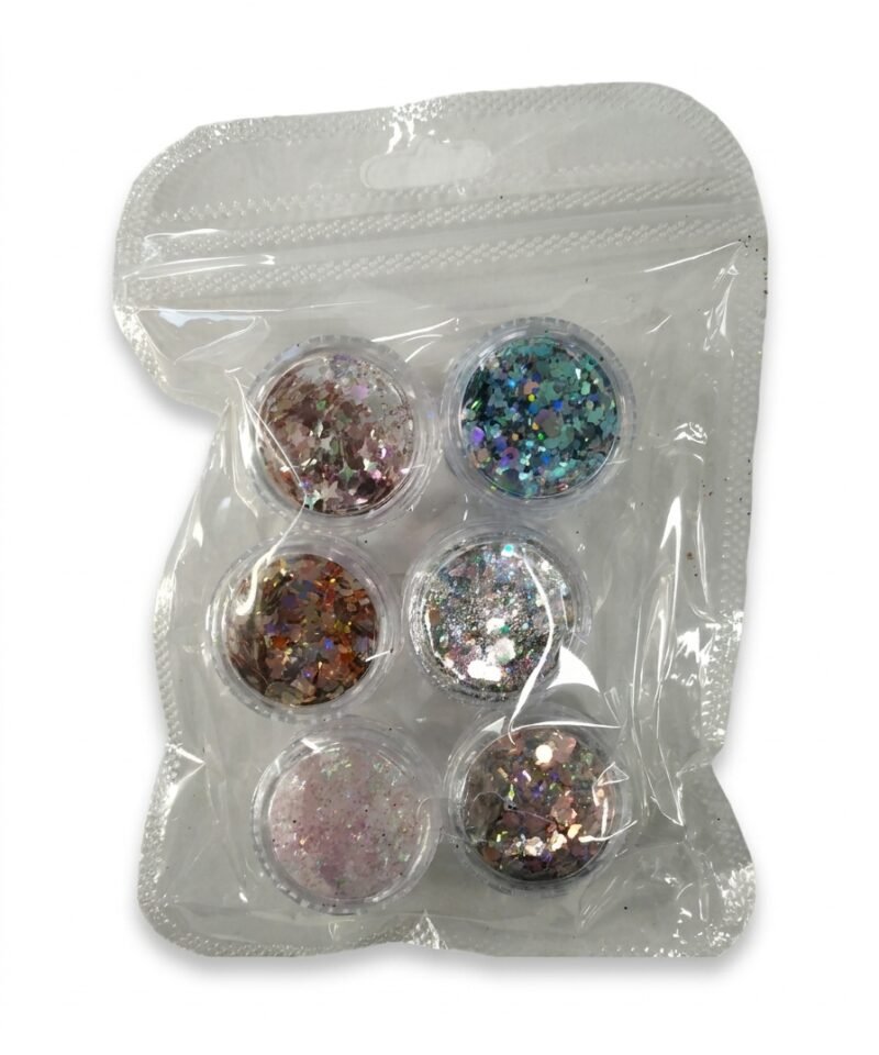 Σετ Glitter Νυχιών 6 Χρωμάτων